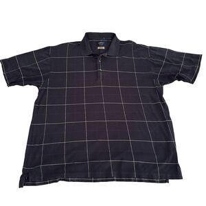 Callaway Collection Polo Golf Shirt Men's Size Large 100% Cotton Striped Blue